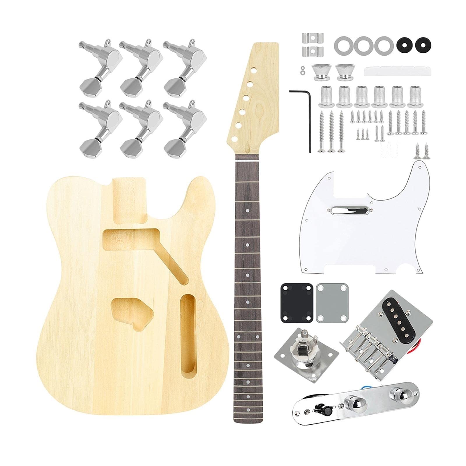 Profesjonalny zestaw do gitary elektrycznej Niezmontowany zestaw do samodzielnego montażu gitary elektrycznej ze wszystkimi akcesoriami Zestaw gitarowy DIY