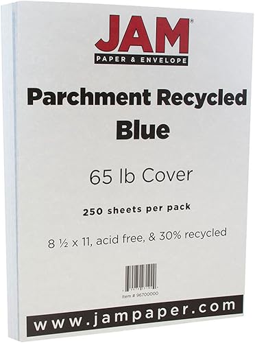 Miniatura 5 de JAM PAPER Cartulina de pergamino de 65 libras, cubierta de 8.5 x 11 pulgadas, 176 GSM, reciclada natural, 50 hojaspaquete