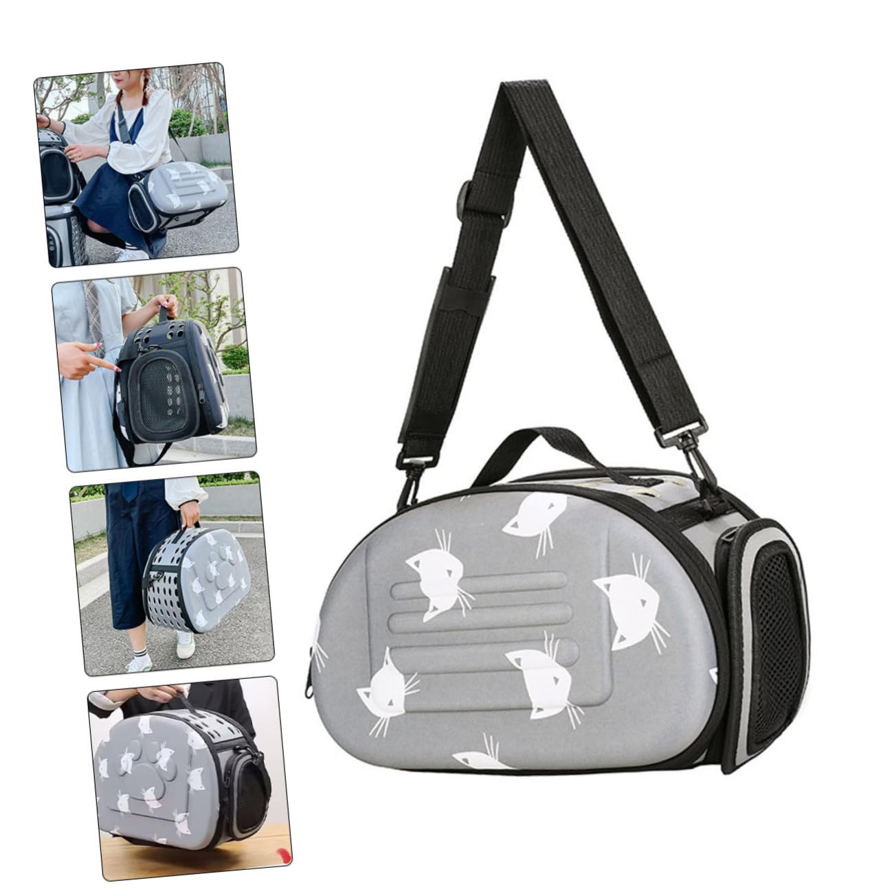 Atmungsaktiver Haustier Tragerucksack aus Eva mit Diagonalem Design Verschleißfest für Katzen und Freigänger für Outdoor Einsatz Beim Tiertransport