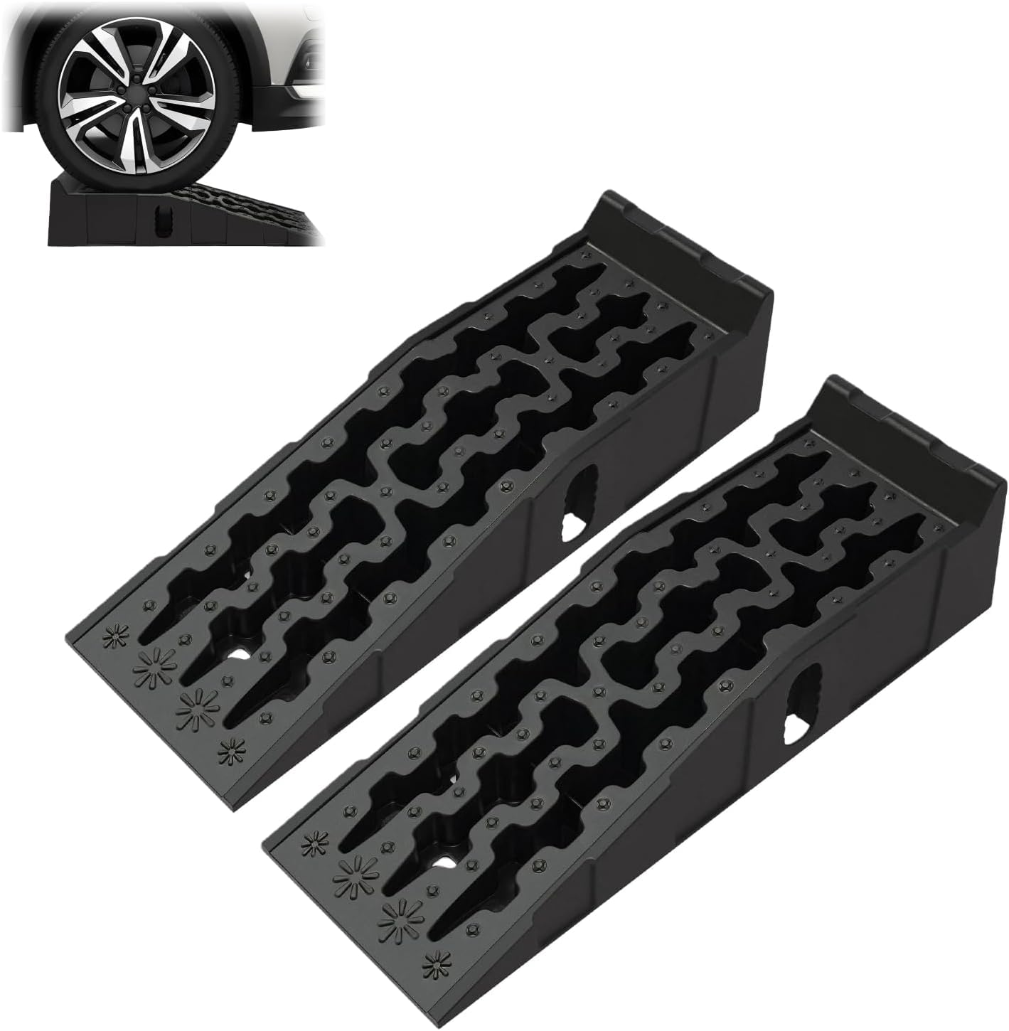 Rampa de carga para automóviles, 2 rampas de carga pesada, plataforma de entrada de coche, capacidad de carga 7T para caravanas, remolques, garajes, talleres, cambios de aceite y reparación