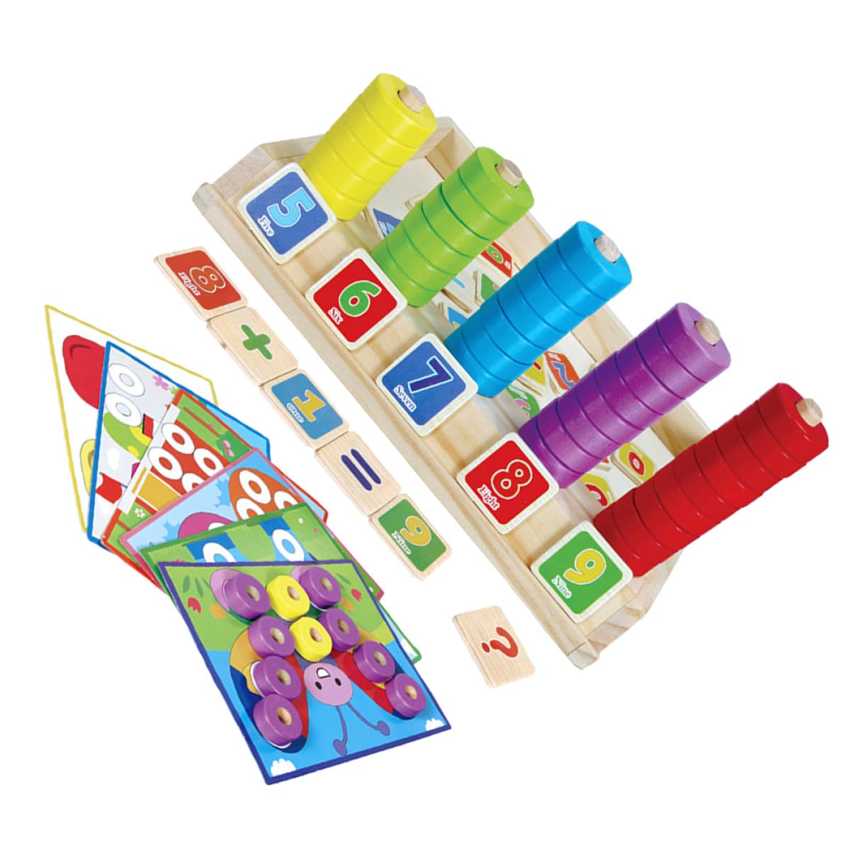 YARNOW Gioco Educativo Sviluppo della Collaborazione in Legno per Bambini Superficie Liscia Puzzle Numerici Multifunzionali per Gioco Didattico e Apprendimento Matematico