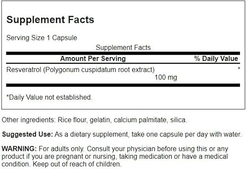 Miniatura 2 de Swanson Resveratrol 100 100 Miligramos 30 Cápsulas
