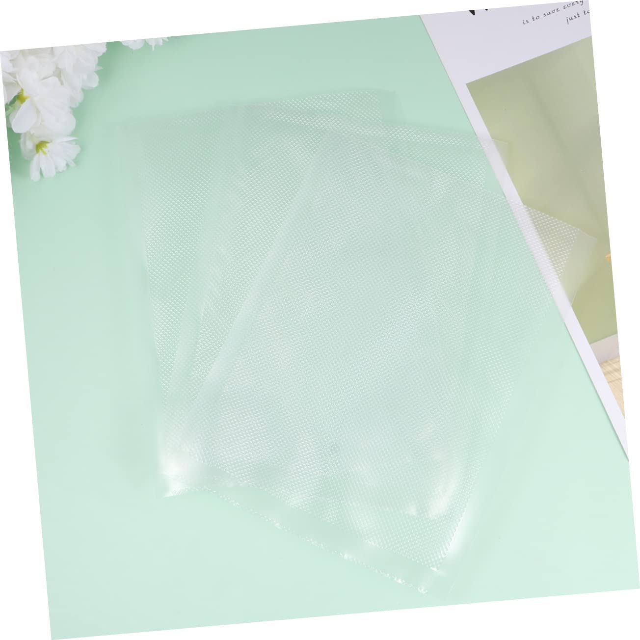Cabilock 100Pcs Vacuum Sealed Food Packaging Bags Transparent Vacuum Sealer Bags for Freshness Protection for Kitchen and Outdoor Use