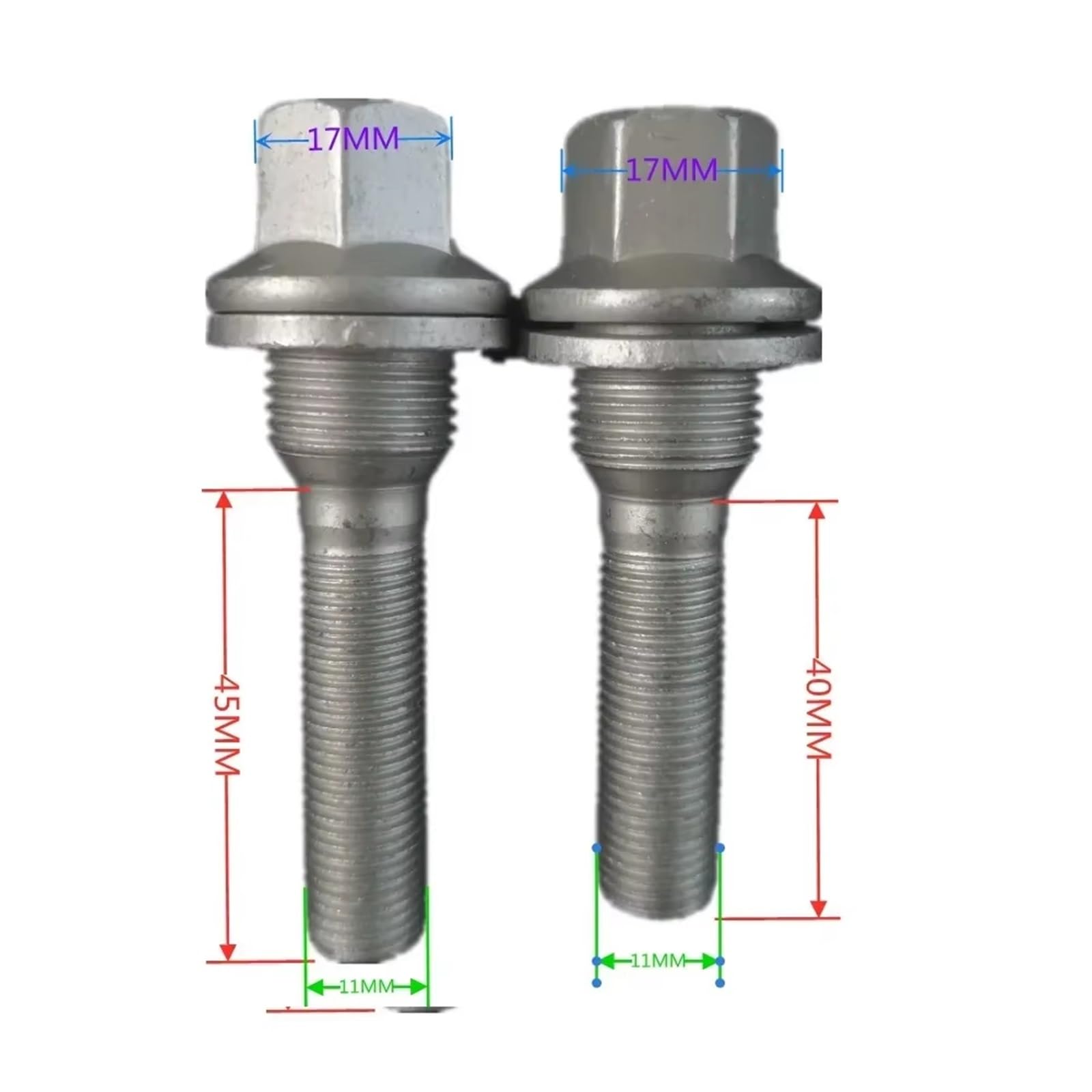 Tornillos rueda perno Compatible Con Peugeot 301 3008 308 406 607 8 PCS O 16 PCS M12 X 1.25 Rueda Perno De Rosca Larga Pernos Para Neumáticos Accesorios Para Automóvil