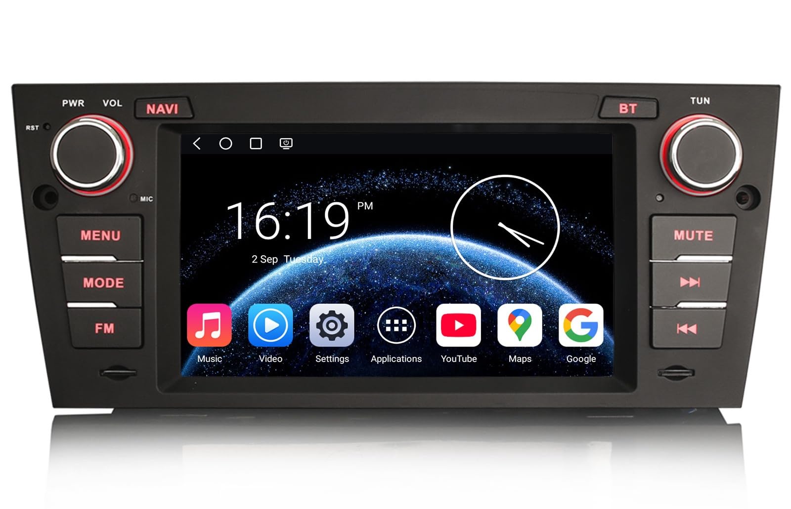 Android 14 Qualcomm 4GB 64GB Radio Coche CarPlay & Android Auto para BMW Serie 3 E90 Berlina E91 Touring E92 Cupé E93 M3 Bluetooth 5.1 Pantalla Táctil Navegador GPS SWC WiFi Canbus Dab+DVR