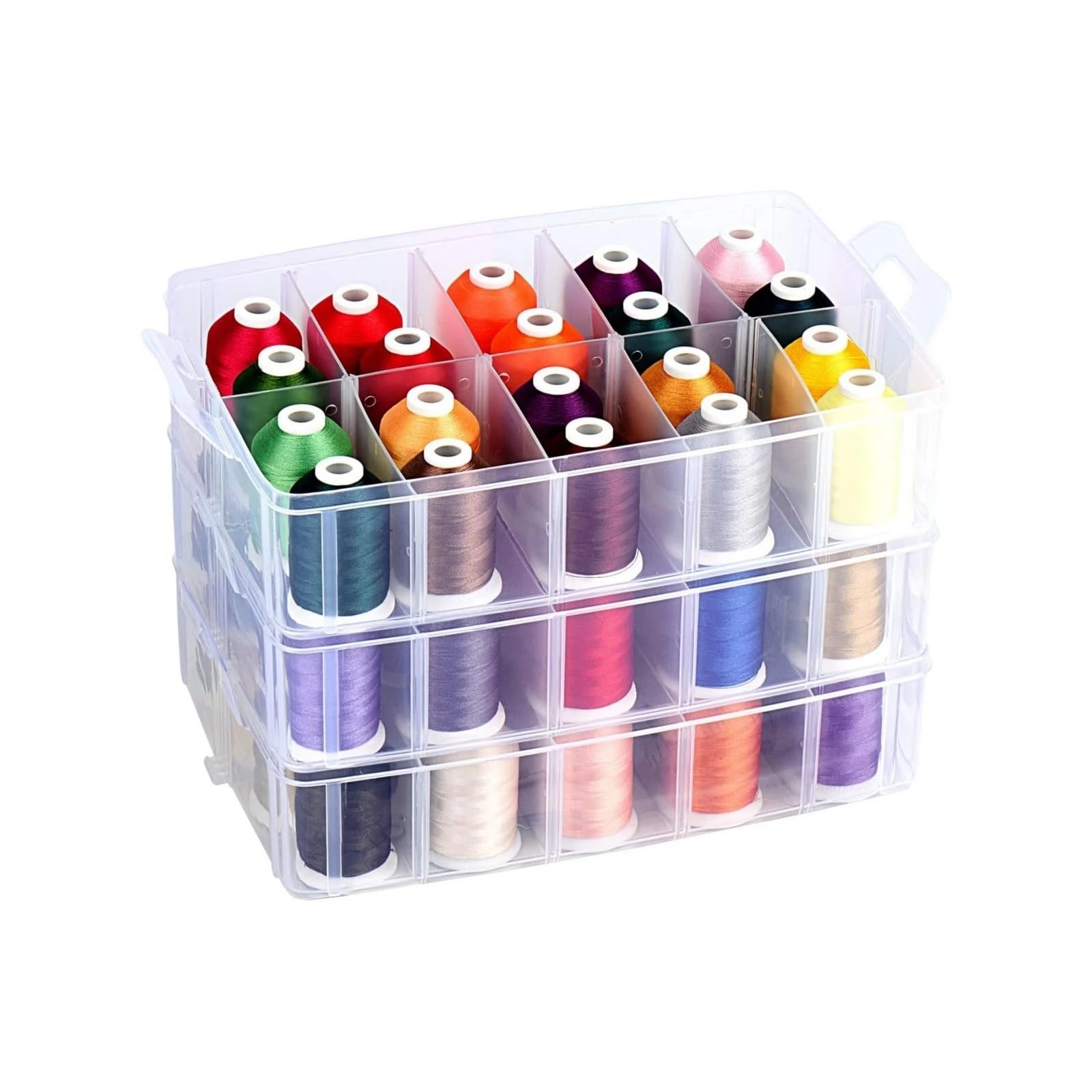 Generico Kit Filo da Ricamo a 63 Colori, Set Cucito for Macchine