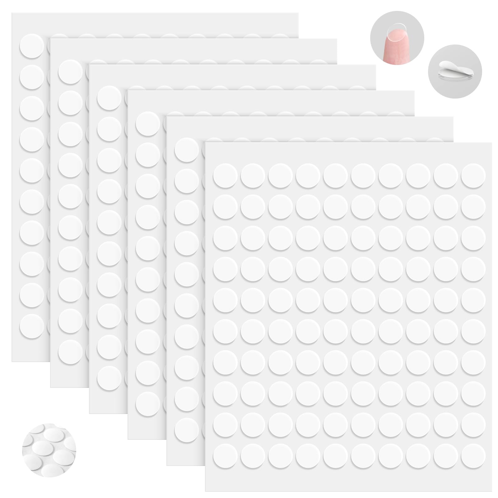 LOT DE 600 Pastilles Adhésives Acryliques Double Face Transparentes, Idéales EUR 11,79 - FR