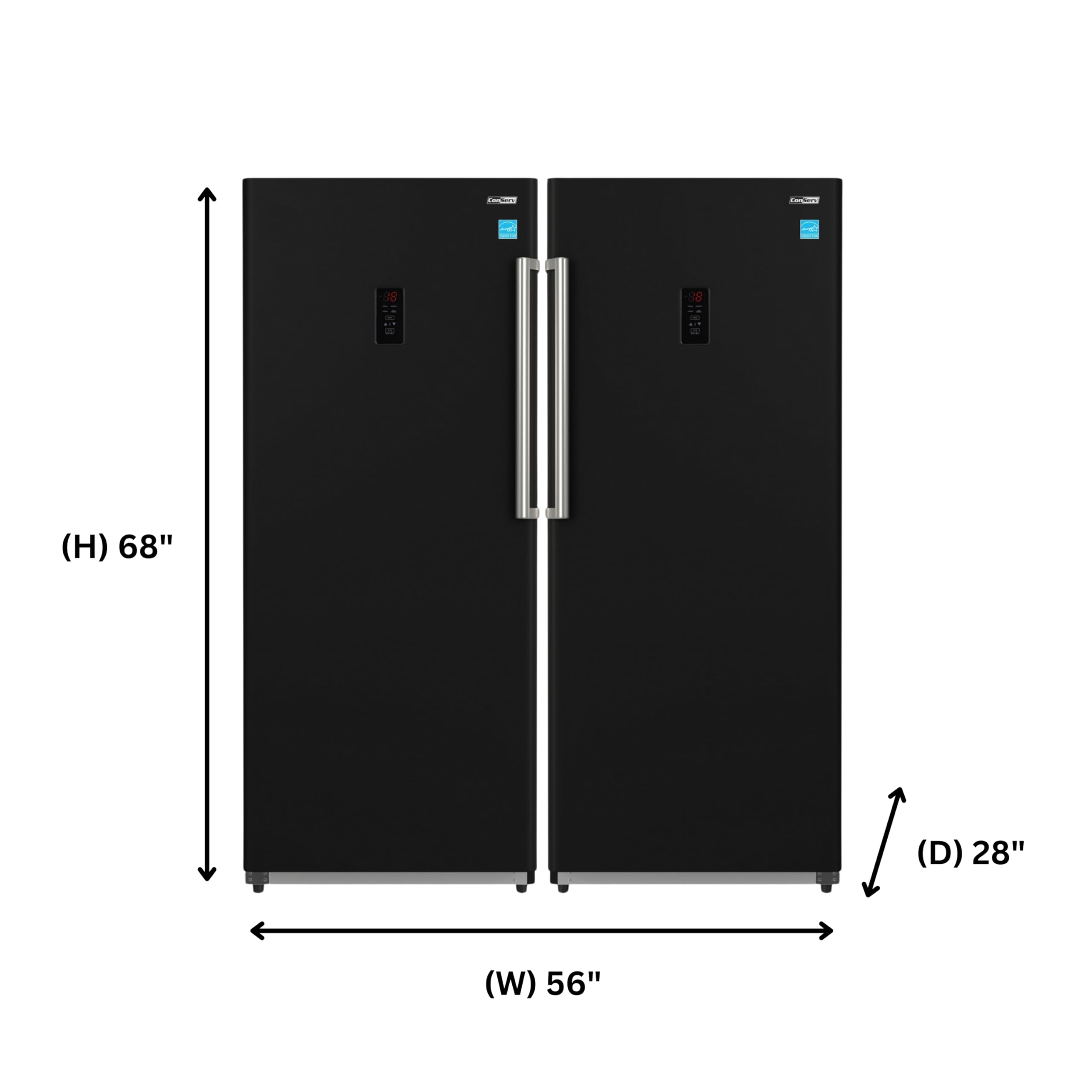 Conserv Energy Star 14 Cu.Ft. Convertible Refrigerator Freezer Pair, Garage Ready— Modular Side-By-Side French Door Look, Use As Fridge Or Freezer (White) on Fridge.com - View 3