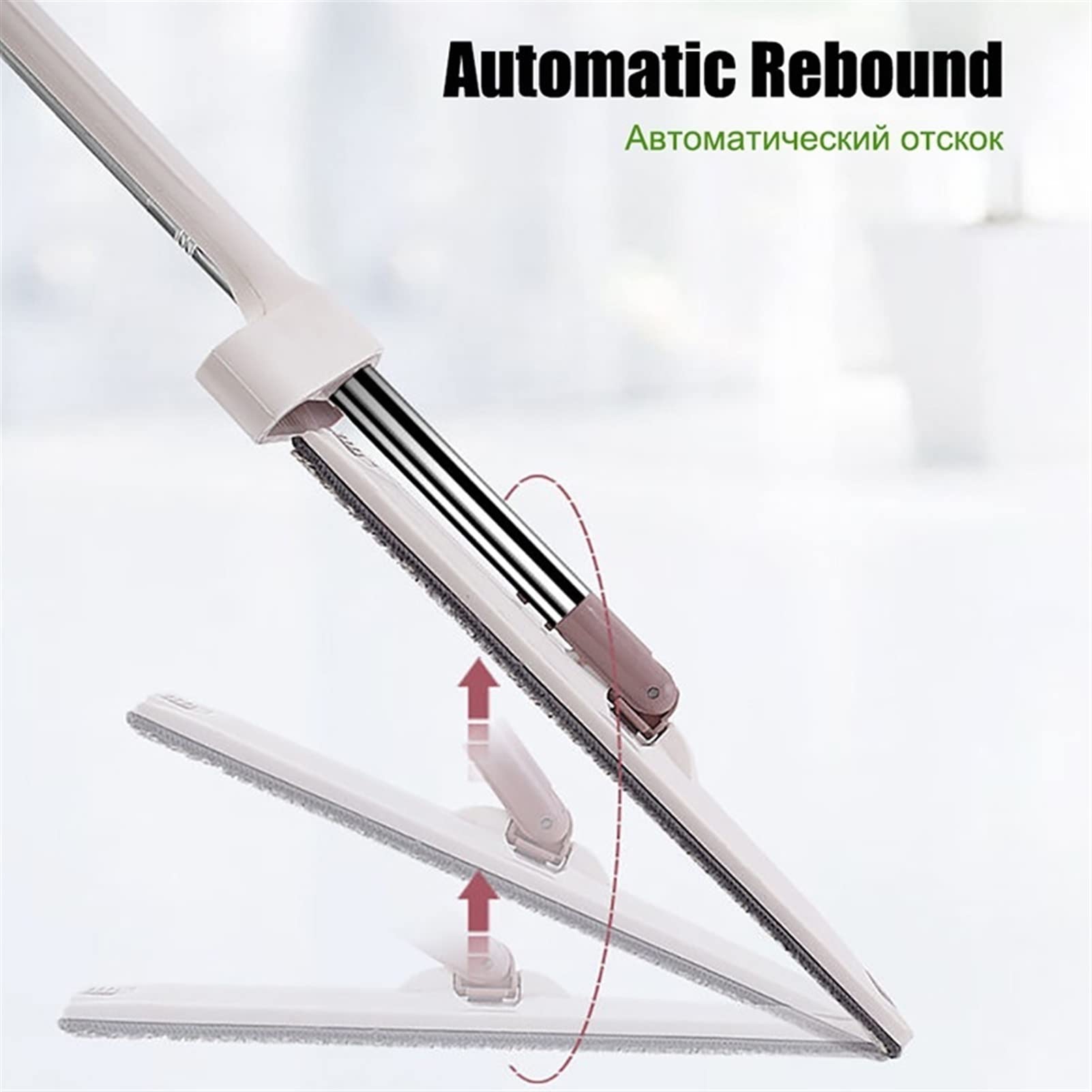 fregona Lave a mano Squeree MOP Nivelación automática Limpiador de piso de la fregona con la almohadilla de microfibra Herramienta de limpieza Placa plana mop ( Color : Purplewithin 4 pads )