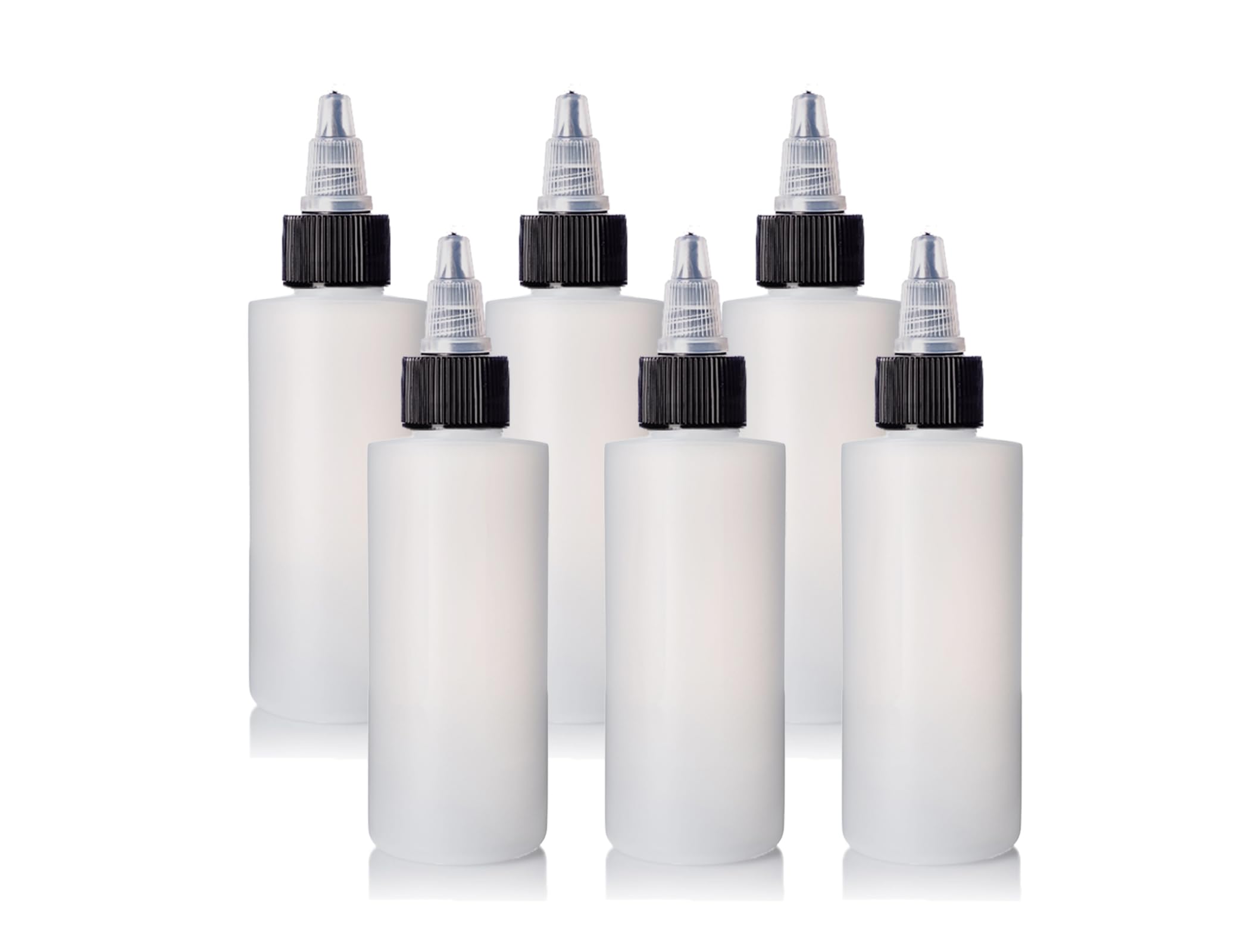 ljdeals 2 oz Plastic Bottles with Twist top Caps, Squeezable, Refillable containers, perfect for condiments, hair color, shampoo, lotions... Packs of