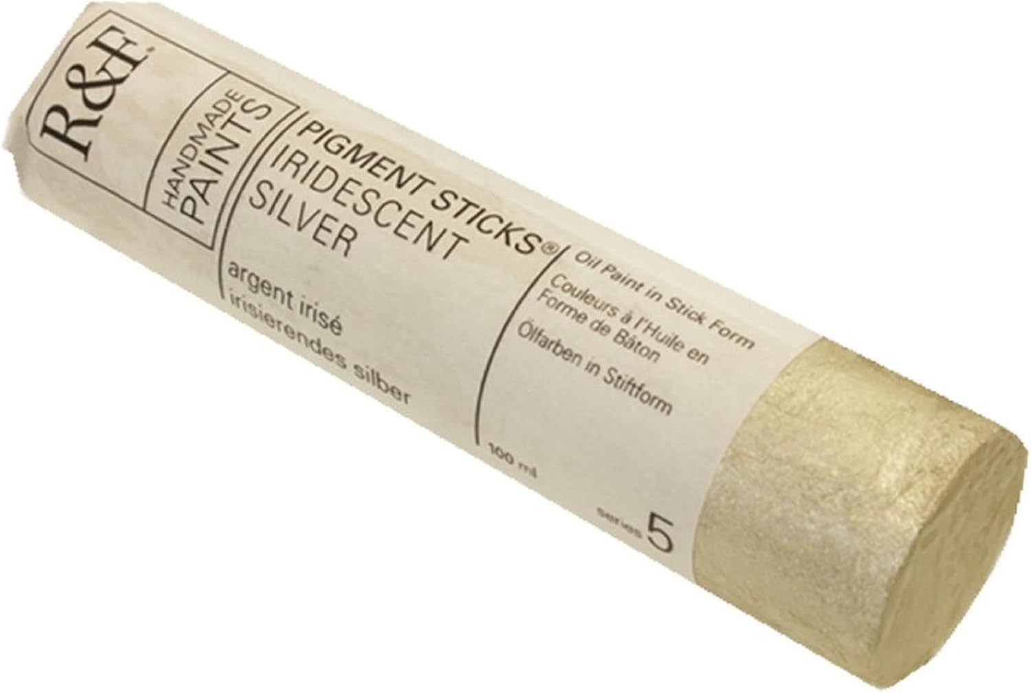 R&F Handmade Paints - Professional Oil Pigment Stick, Iridescent Silver, 100 ml