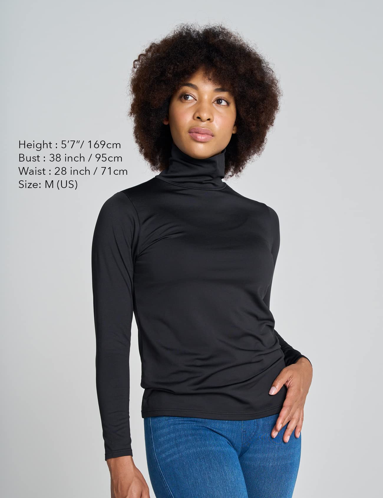 LAPASA Donna Maglia Termica Dolcevita Leggera/Peso Medio L88 L90 - Abbigliamento Termico Traspirante a Maniche Lunghe Fodera in Pile Strato Base