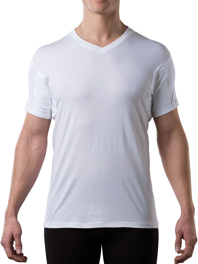 The Thompson Tee Sweatproof Undershirt for Men with Underarm Sweat Pads (Original Fit, V-Neck)