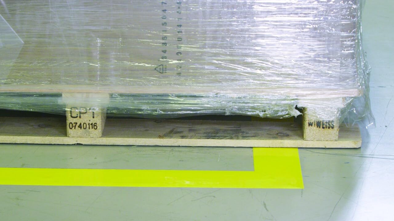 3M Cinta Duradera para Marcar Pisos 971L, Yellow, 50.8 mm x 33 m, 0.43 mm | Individually Wrapped Conveniently Packaged