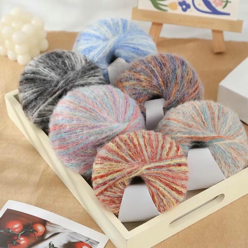8/12/16/20 Piezas 50 g de Hilo de Mohair Degradado, Hilo de Mohair Suave para Tejer, para Tejer suéteres, Bufandas, Gorros y Guantes de Crochet