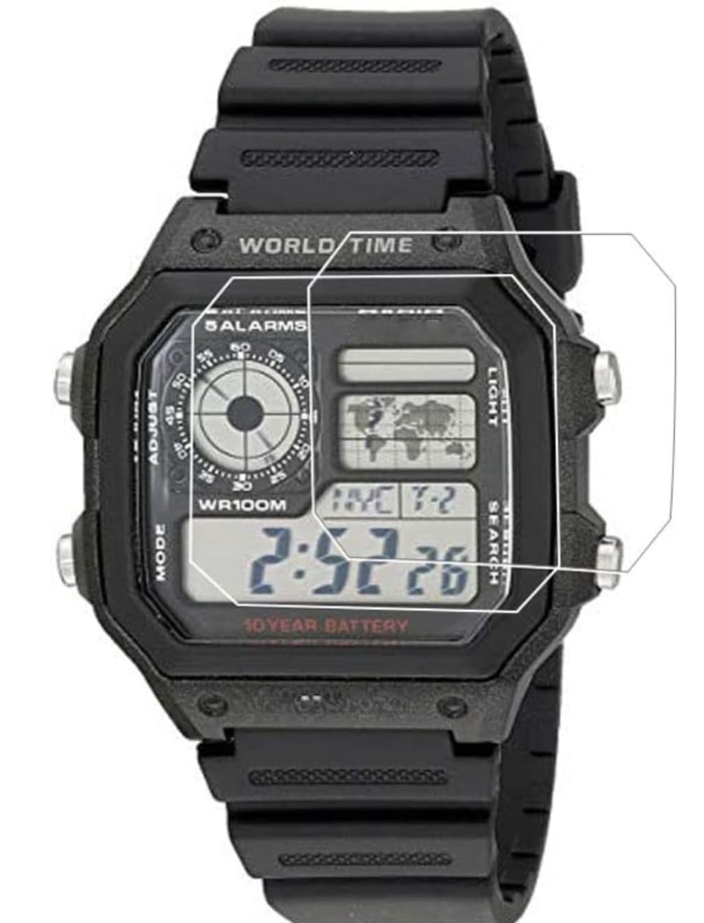2 Pack | Kompletna folia ochronna kompatybilna z zegarkami Casio AE-1200/AE-1300