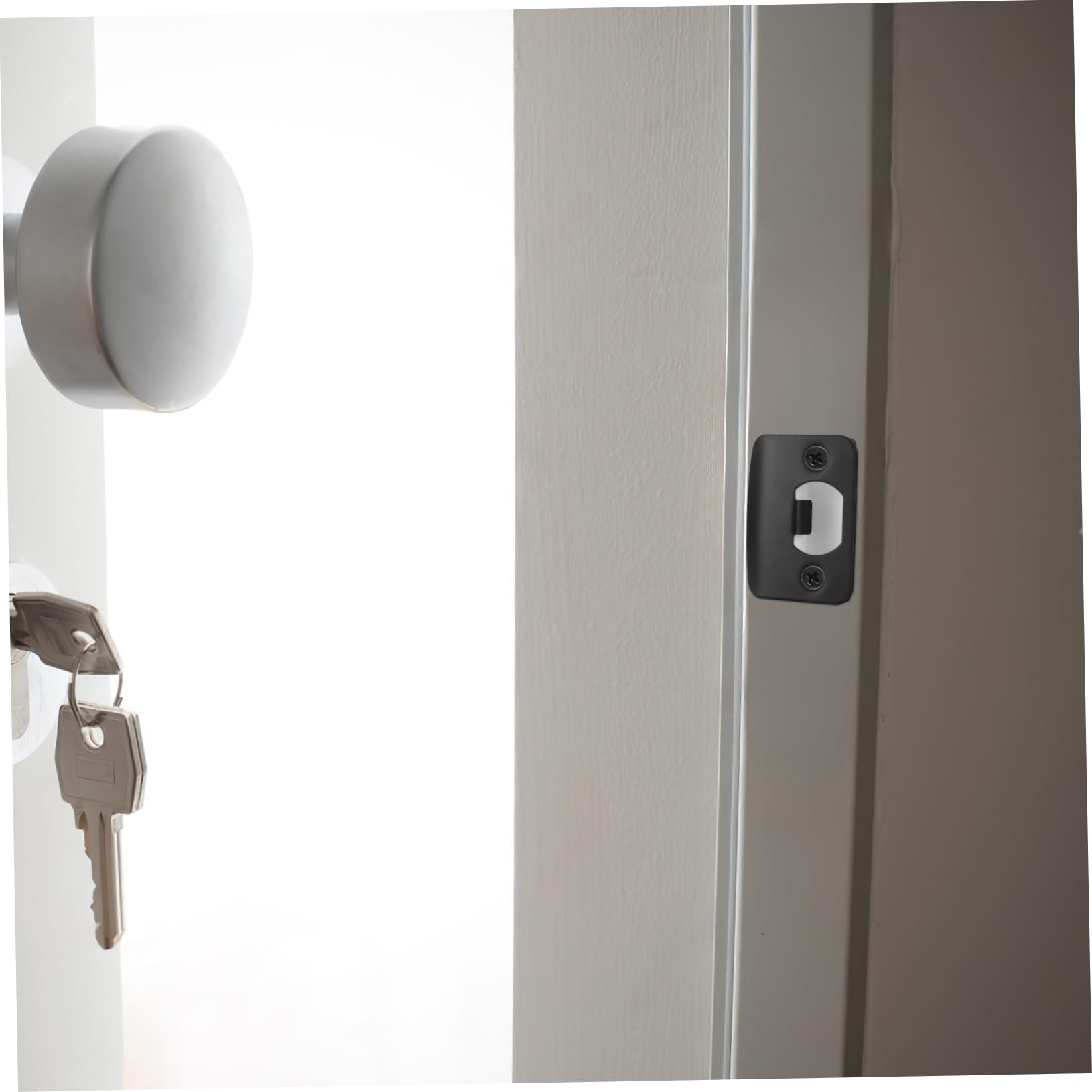 UKCOCO 16pièces Plaque De Gâche Pour Verrouillage De Porte Kit Installation De Pêne Et Renforcement De Porte Couverture De Trou De Serrure Compatible Pour Maison Et Bureau