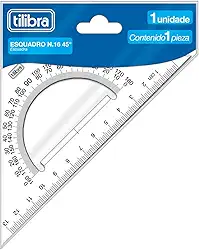 Tilibra - Esquadro Escolar Isósceles N.16 45° Académie, Transparente