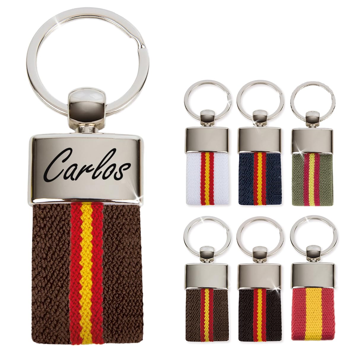 ibera gifts - Llavero Personalizado con Colores de la Bandera Española, Metal y Tela, Llaveros Personalizados y Llavero…