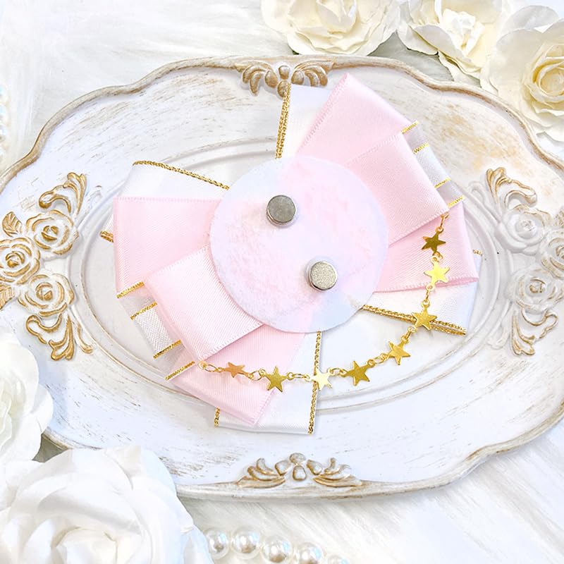 Amazon | リボン型ロゼット 缶バッチ57mm 58mm 痛バッグ 飾り 手作り  