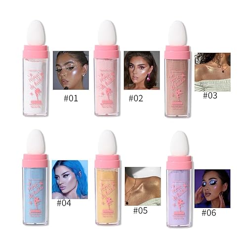 Miniatura 5 de ROPALIA Polvo De Hadas resaltador en barra en polvo, 6 colores para cuerpo, cara, purpurina en polvo, purpurina de hadas de alto brillo, polvo