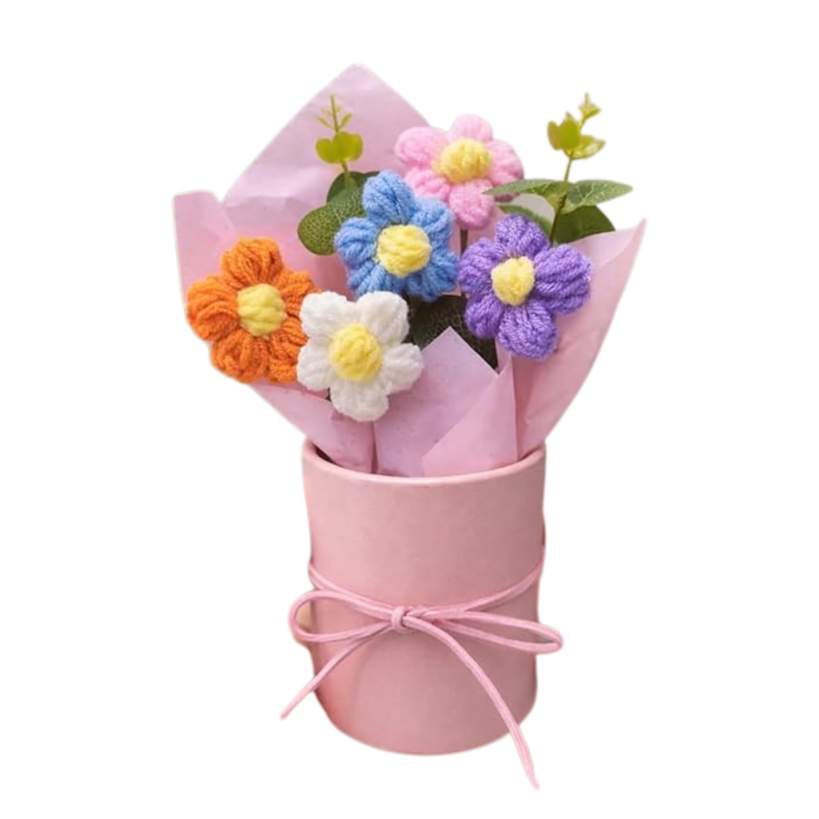 Buy JB Online Hub JBOH Artificial Crochet Flower Bouquet with Pot