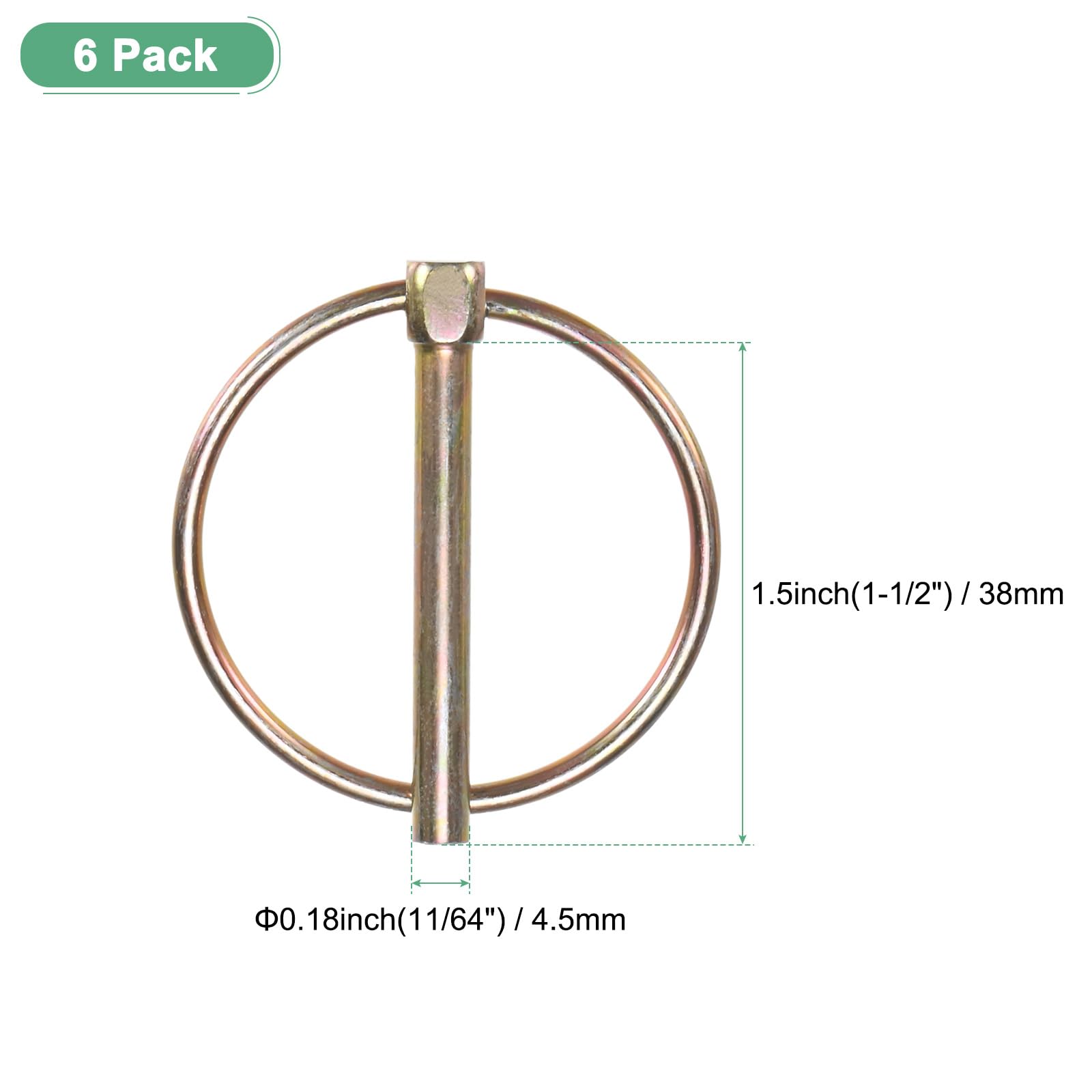M METERXITY 6-Pack 11/64" Linch Pin with Ring - Image 3