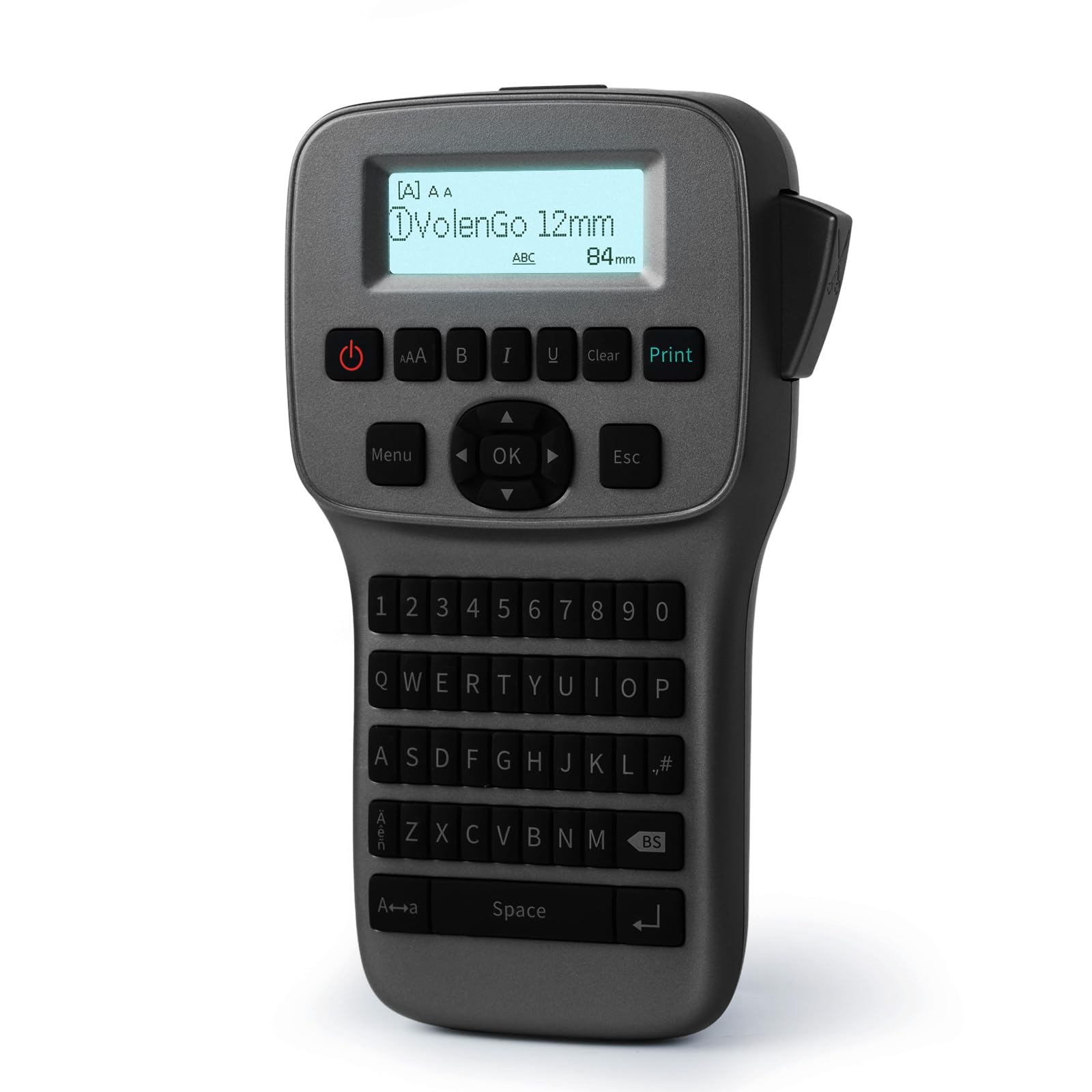 Label Maker, Rechargeable Label Maker Machine with Tape, Label Printer with Large Backlit LCD, Portable Bluetooth Labelmanager with QWERTY Keyboard, Easy-to-Use for Home/School/Office, Grey