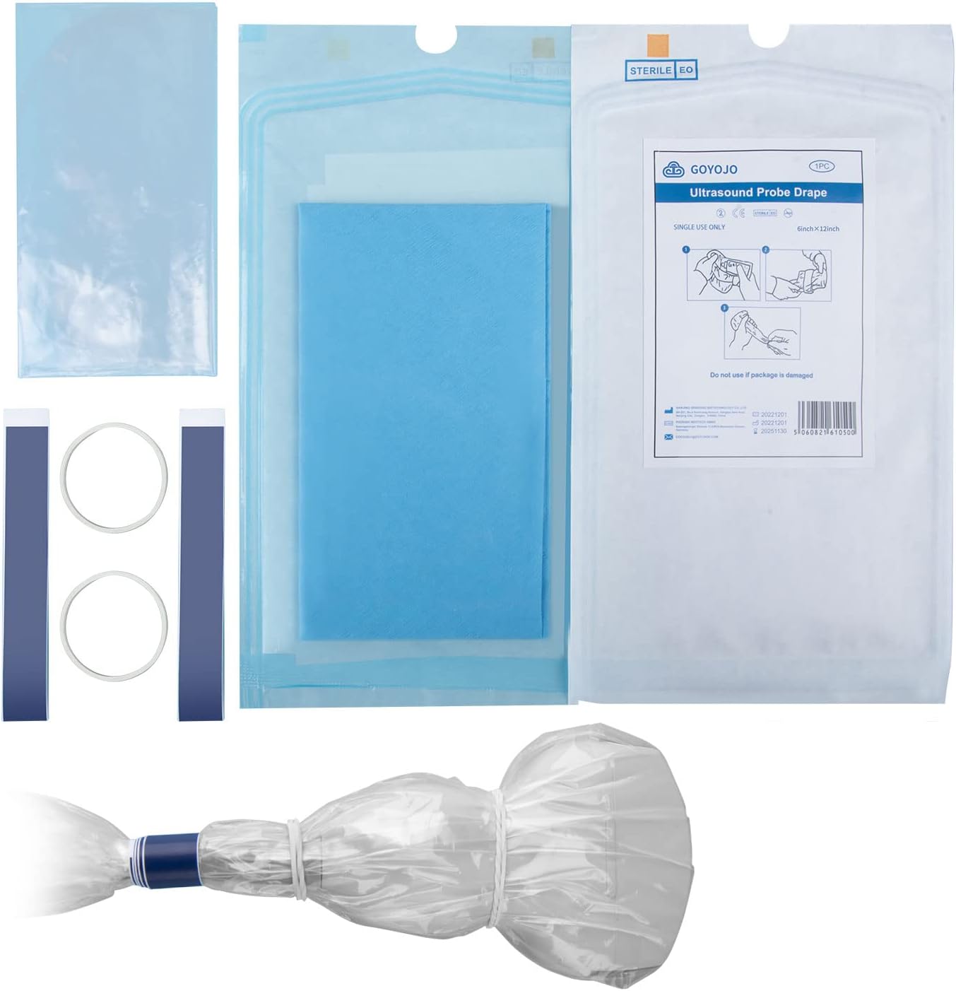 GOYOJO Ultrasound Probe Cover - Latex-Free Sterile Disposable Clear, 6 X 12" Protects and Extends Equipment and Instrument Life by Brand Bilot (20 Pcs)