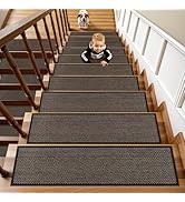 OJIA Extra Non-Slip Stair Treads for Wooden Steps 15PCS, 30"X8" Rubber Indoor Stair Runner Slip R...