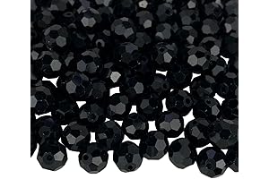 200Pcs 6mm Black Crystal Beads for Jewelry Making