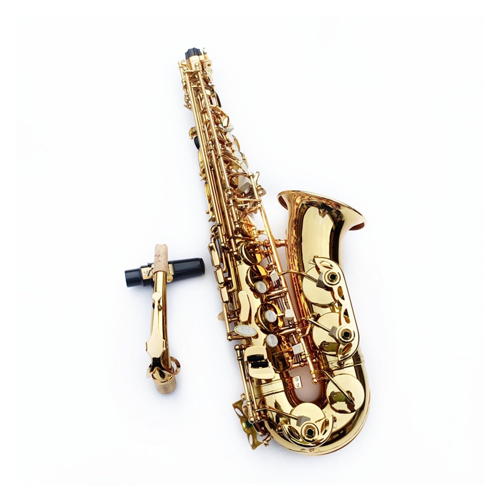 professionnel Saxophone Alto Mib Tune Saxophone Laiton Doré Laque Instrument de Musique à Vent E-Flat Sax avec Étui et Accessoires