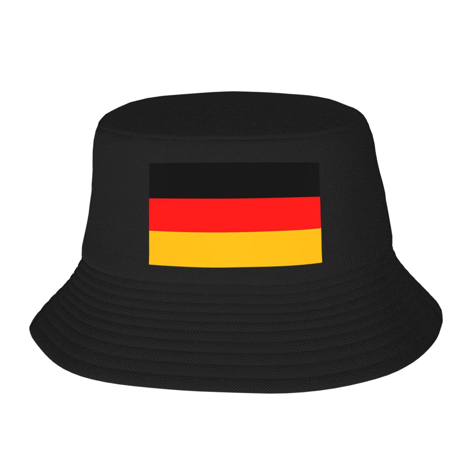 Germany Flag Adult Bucket Hat - UV Protection, Suitable for Outdoor Fishing Hiking Beach Vacation Black