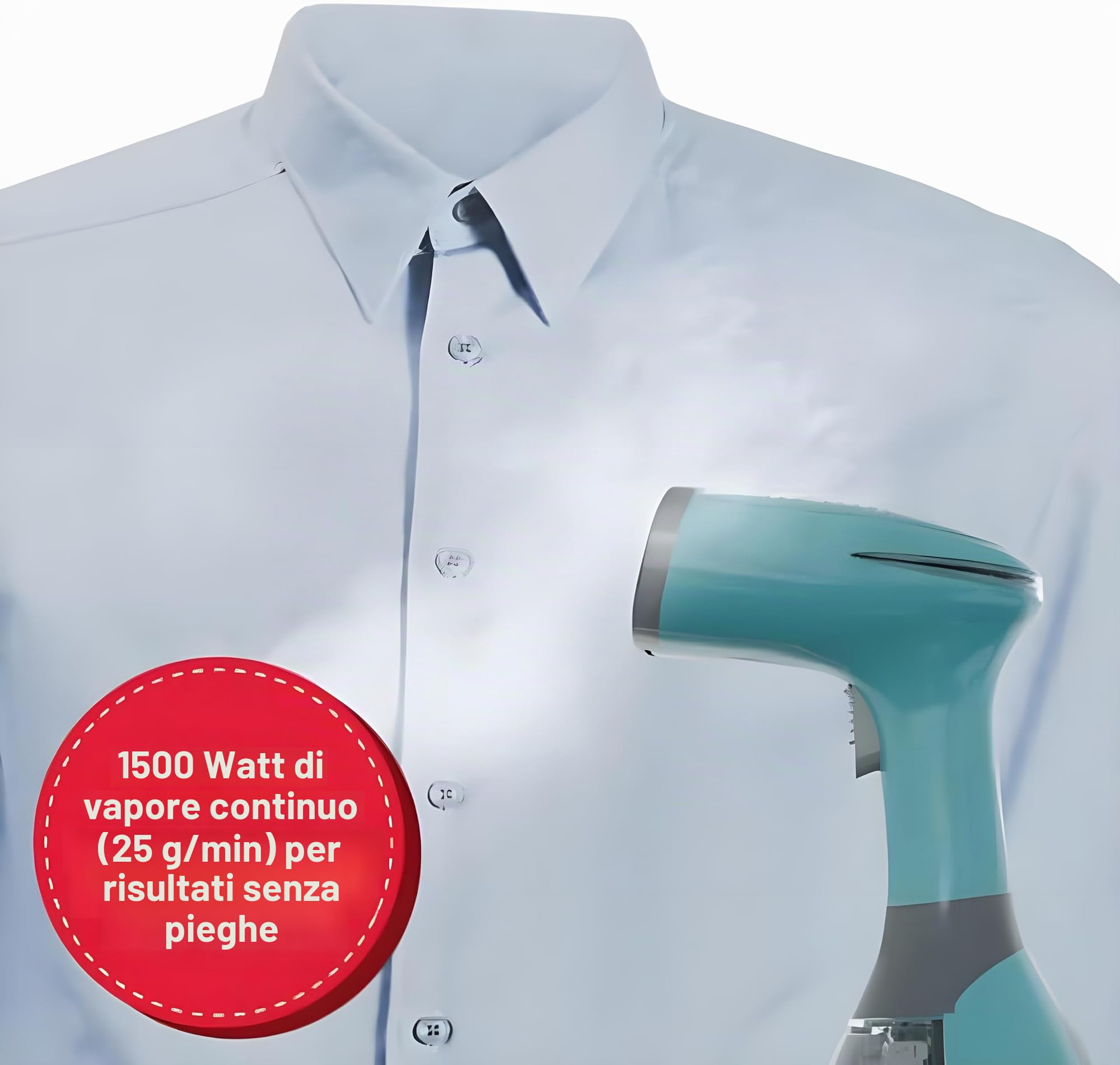 Singer, Ferro da Stiro Verticale Portatile a Vapore, Stiratrice, Utile per Stirare e Igienizzare i Tuoi Capi, Riscaldamento Rapido in 20s, Potenza 1500W, Serbatoio 280ml