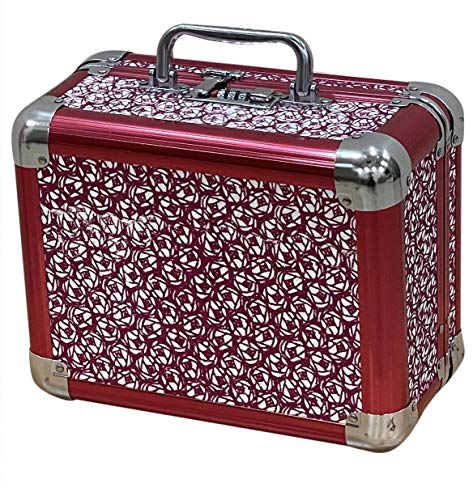 Image of Adson Professional Beauty Makeup Cosmetic Vanity Case /Box With Mirror (Pink)