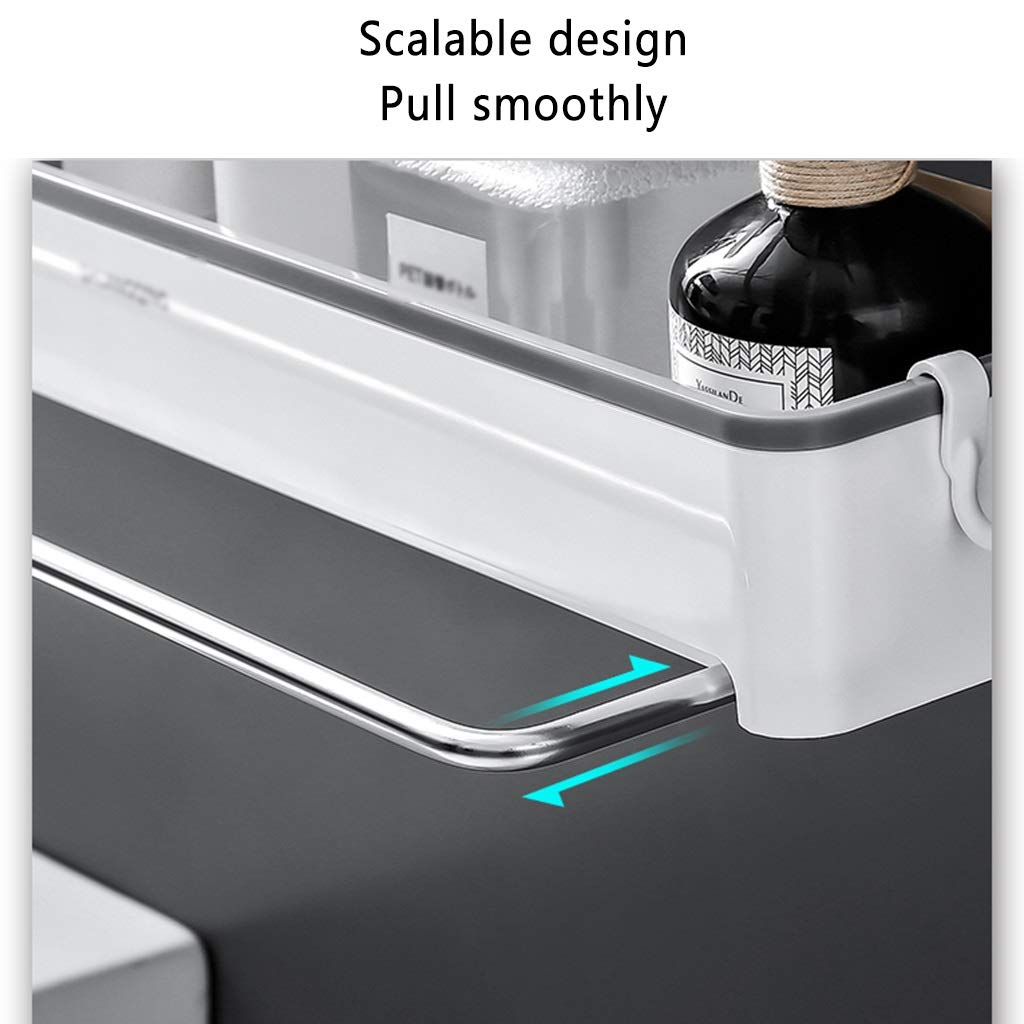 Estante De Baño Estante De Baño, Estante De Especias De Cocina De Pared, Sin Perforaciones, Práctico Y Conveniente, para Ducha Y Sala De Estar, 2 Estilos(Gris)