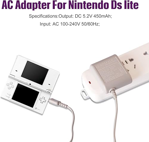 Miniatura 4 de DS Lite Charger adaptador de CA para Nintendo DS Lite Systems Power Charger cargador de pared para viaje cable de carga de 52 V 450 mA