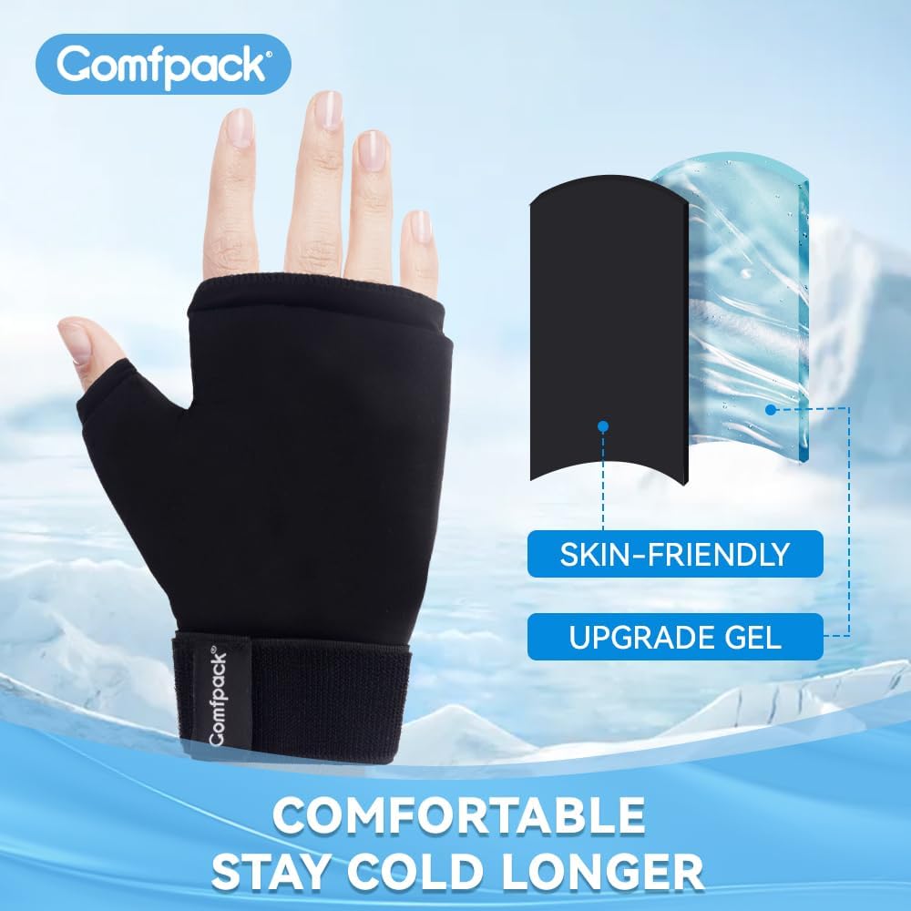 Hand Ice Pack Gloves for Arthritis, 2PCS Wearable Thumb Ice Pack Wrap, Hot Cold Compress Wrist Cold Pack Wrap for Carpal Tunnel Relief, Pain Relief for Tenosynovitis, Swelling, Surgery - Image 8