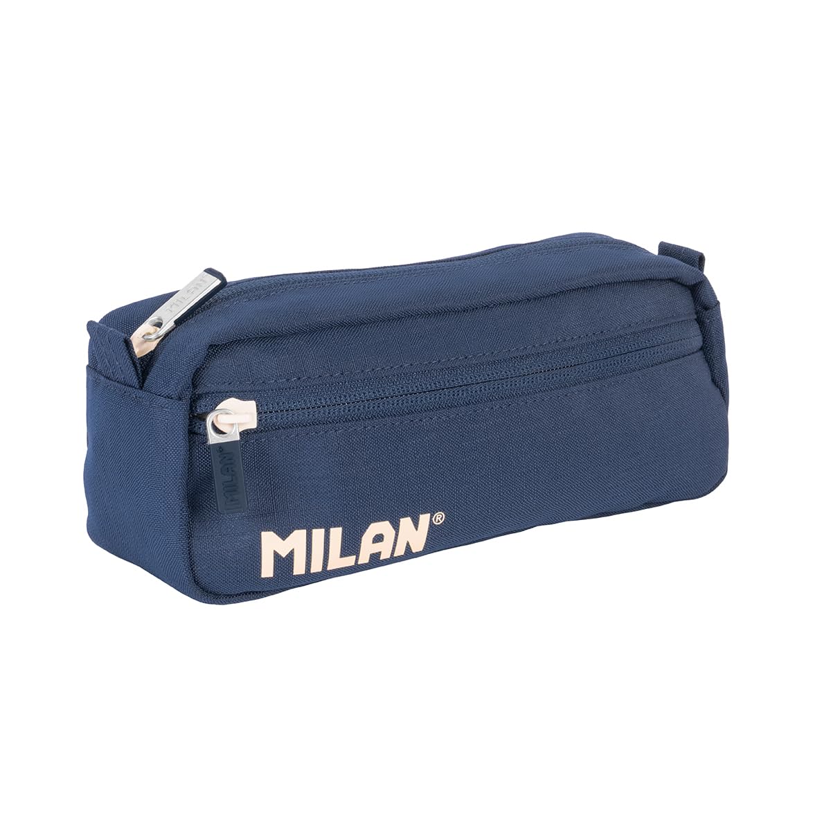 Rectangular Pencil case 2 zips, 1918 Series. Navy Blue MILAN®081148SNCB