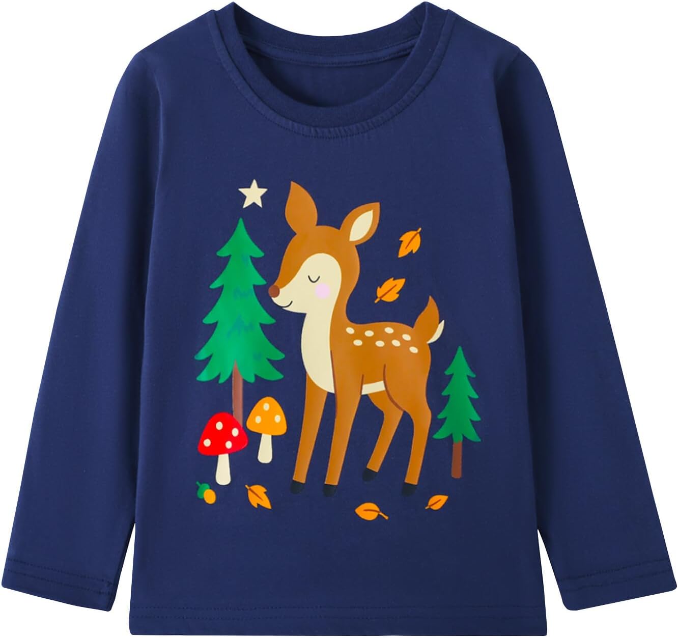 HILEELANG Toddler Girl Long Sleeve Graphic Tees, 100% Cotton, 3-Pack, 2-7 Years, Spring & Fall Layering Shirts - Image 5