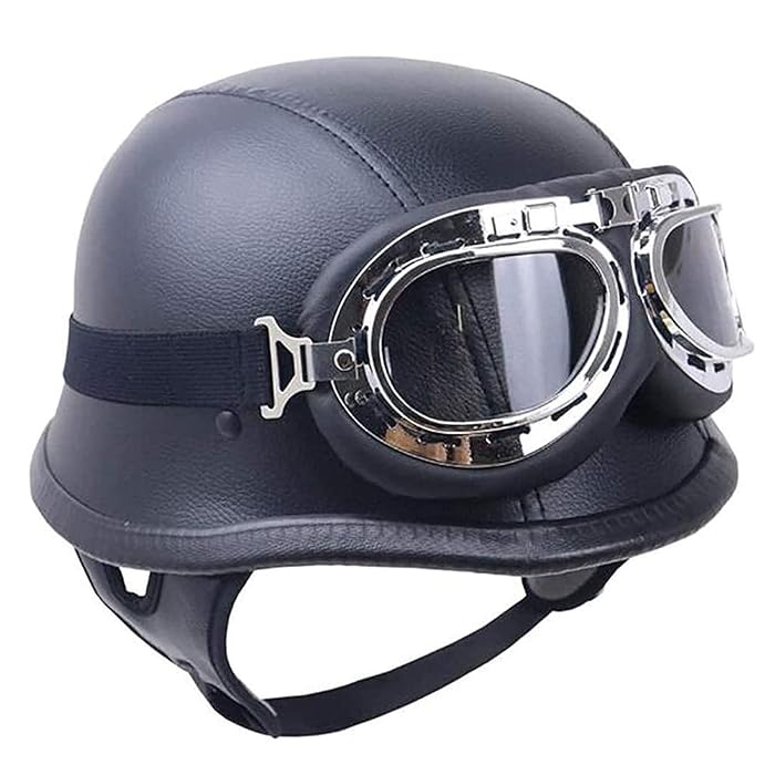 Leather Half Helet Geran Style Retro Otorcycle Helet ECE Approved - View #7