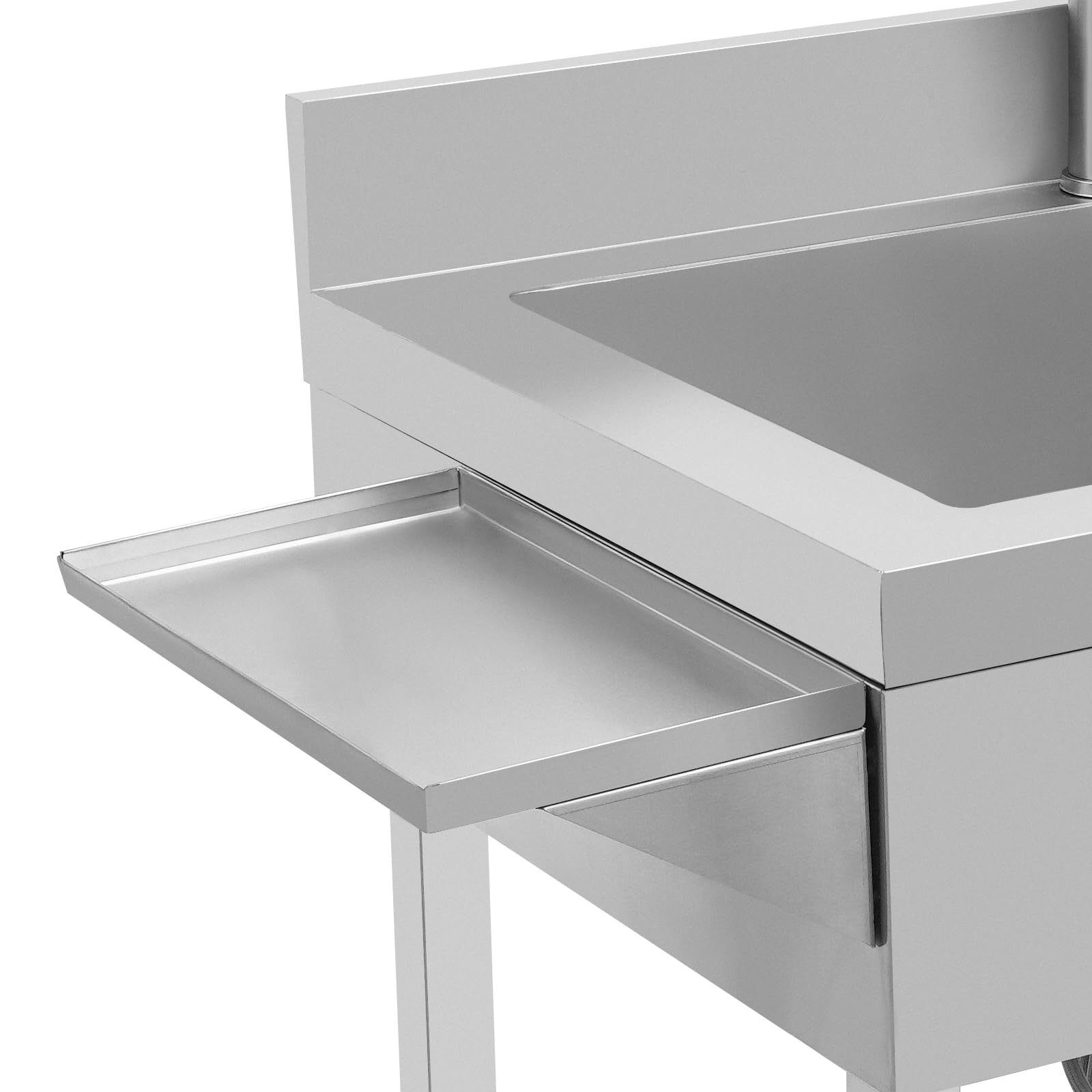 Évier de cuisine en acier inoxydable - 1 bac - Multifonction - Avec robinet extensible - Lavabo autoportant pour garage, atelier, buanderie, camping - 89,92 x 56,9 x 93,98 cm