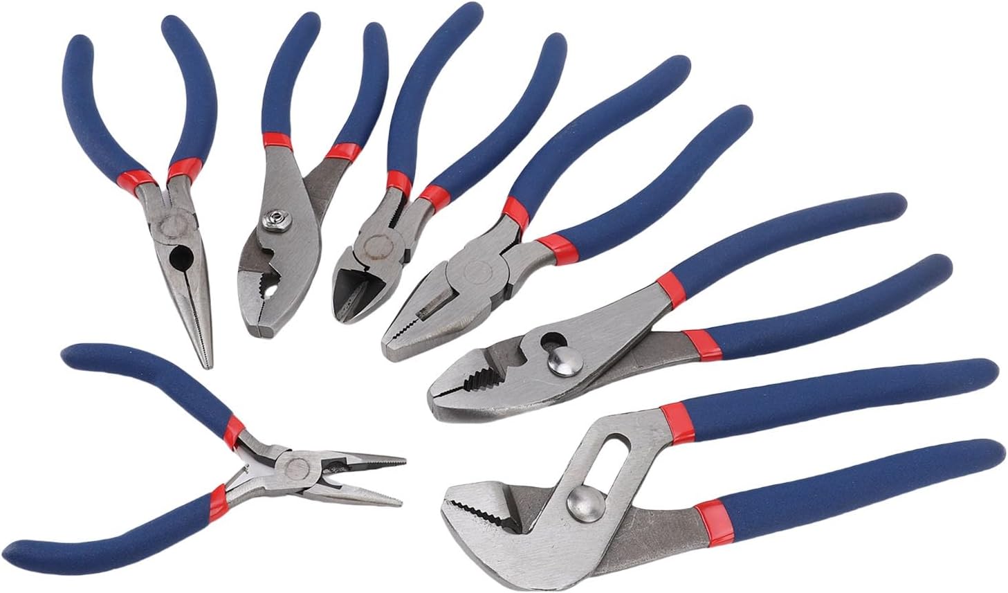 WW 7PCS Pliers Set Includes Groove Joint Slip Joint Linesman Diagonal and Long Nose Pliers Multipurpose Tools for Car Repair EEE