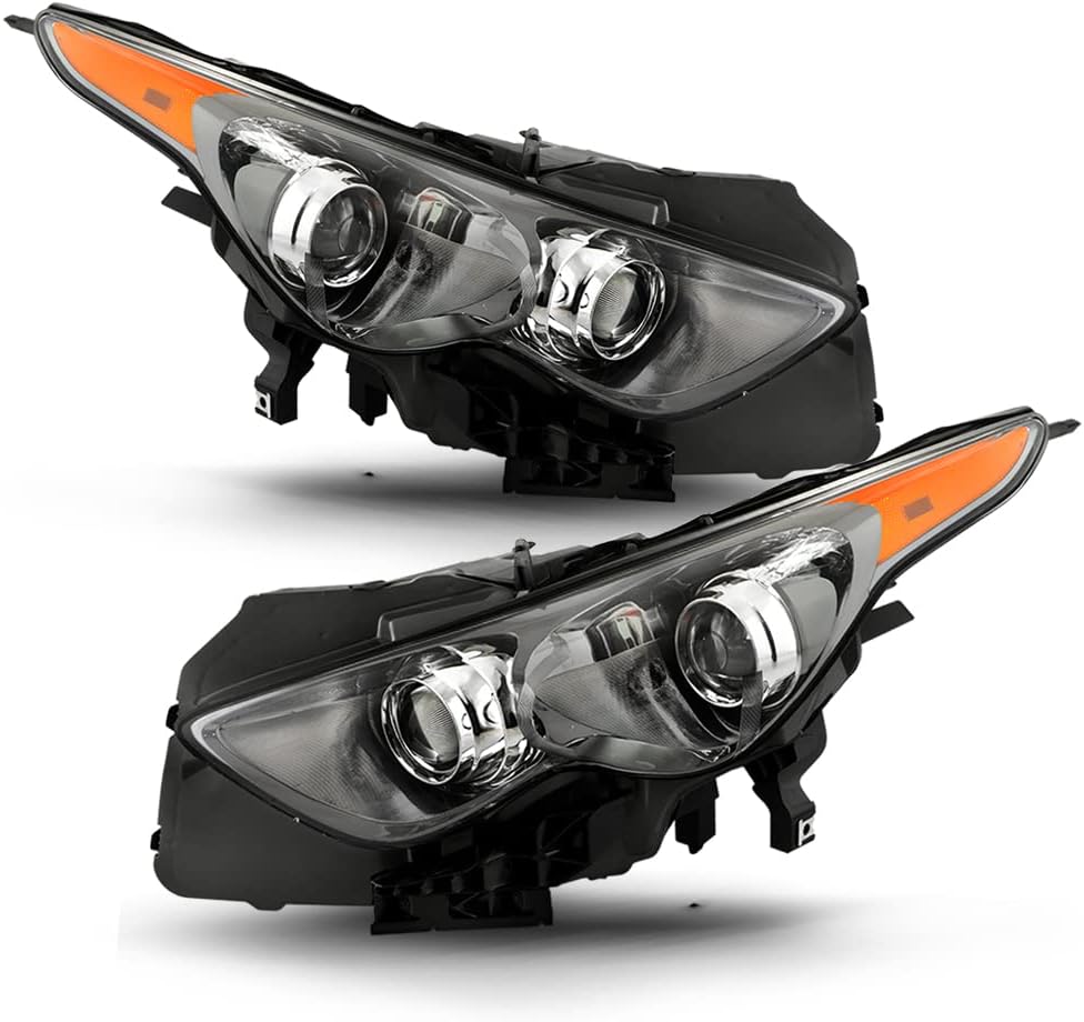 ACANII Headlight Pair for 2009–2017 Infiniti FX35/FX50/QX70 with AFS Projector (Left & Right)
