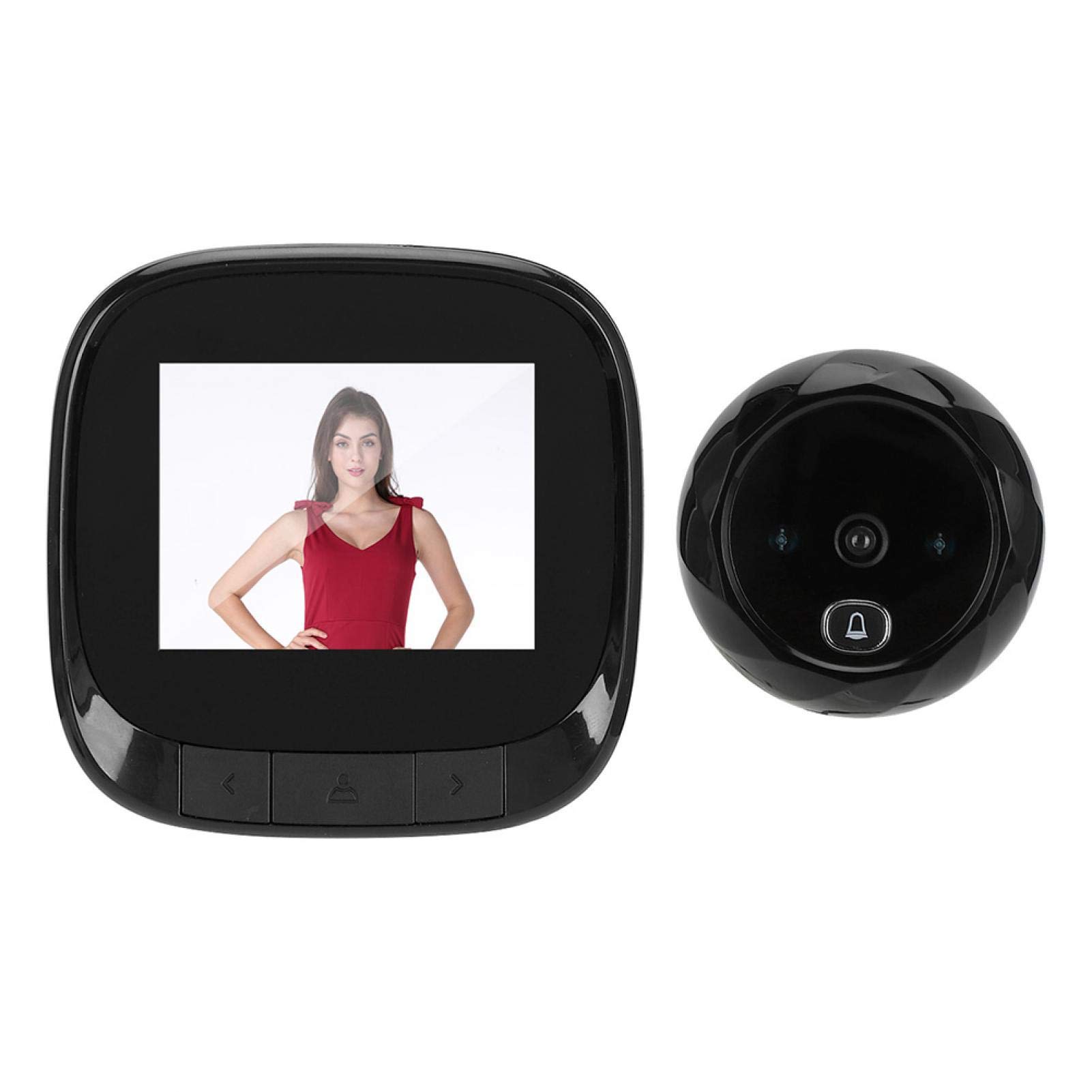 Visor De Puerta Digital, Mirilla De Puerta Inteligente, Campana De Puerta Nocturna Electrónica HD De 2,4 Pulgadas con Cámara HD De 0,3 MP para Seguridad En El Hogar