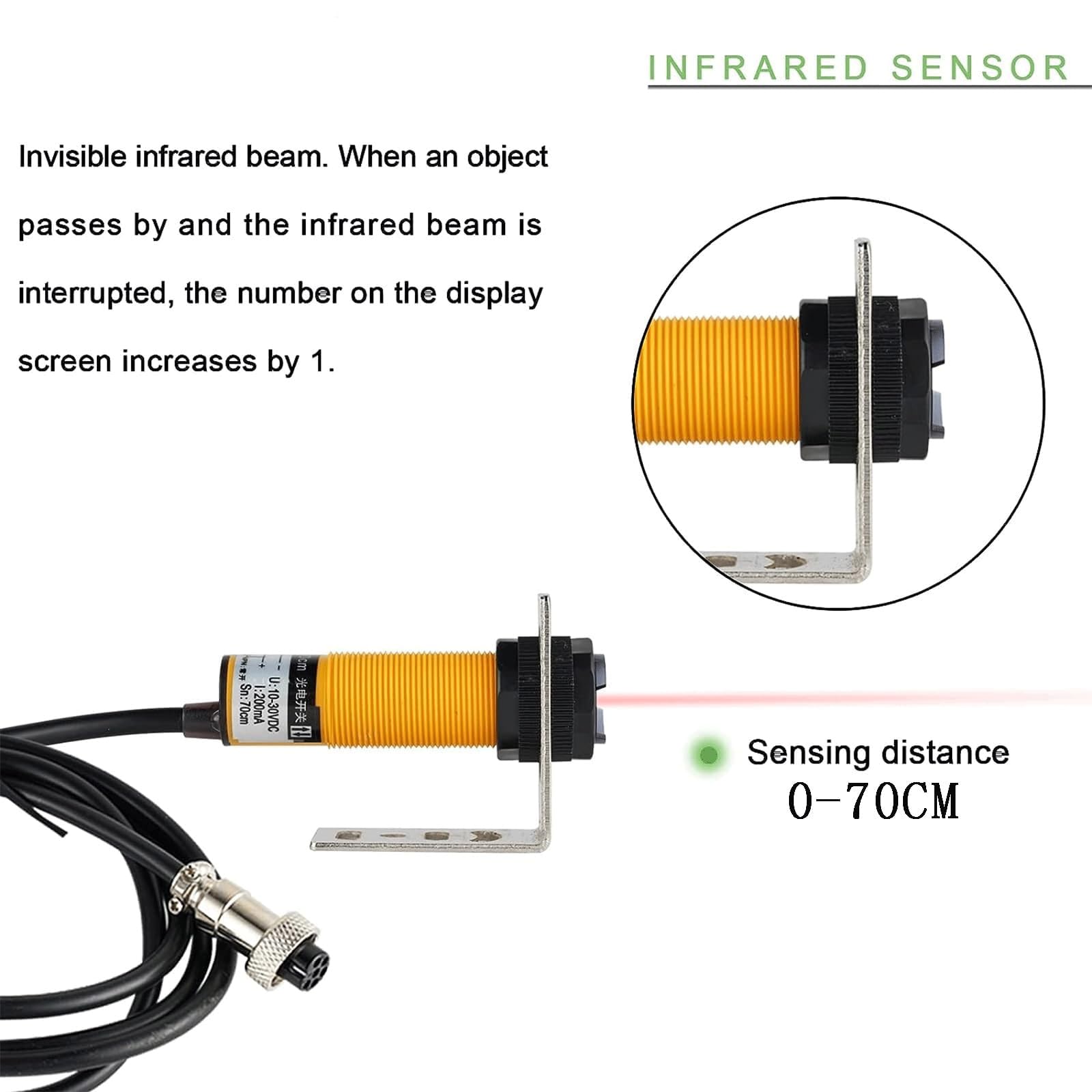 Contatore Digitale con Display LED a 4 cifre e Telecomando, Conta Fino a 9999, Ideale per fabbriche, officine, parcheggi, Nastri trasportatori, Linee di Produzione,