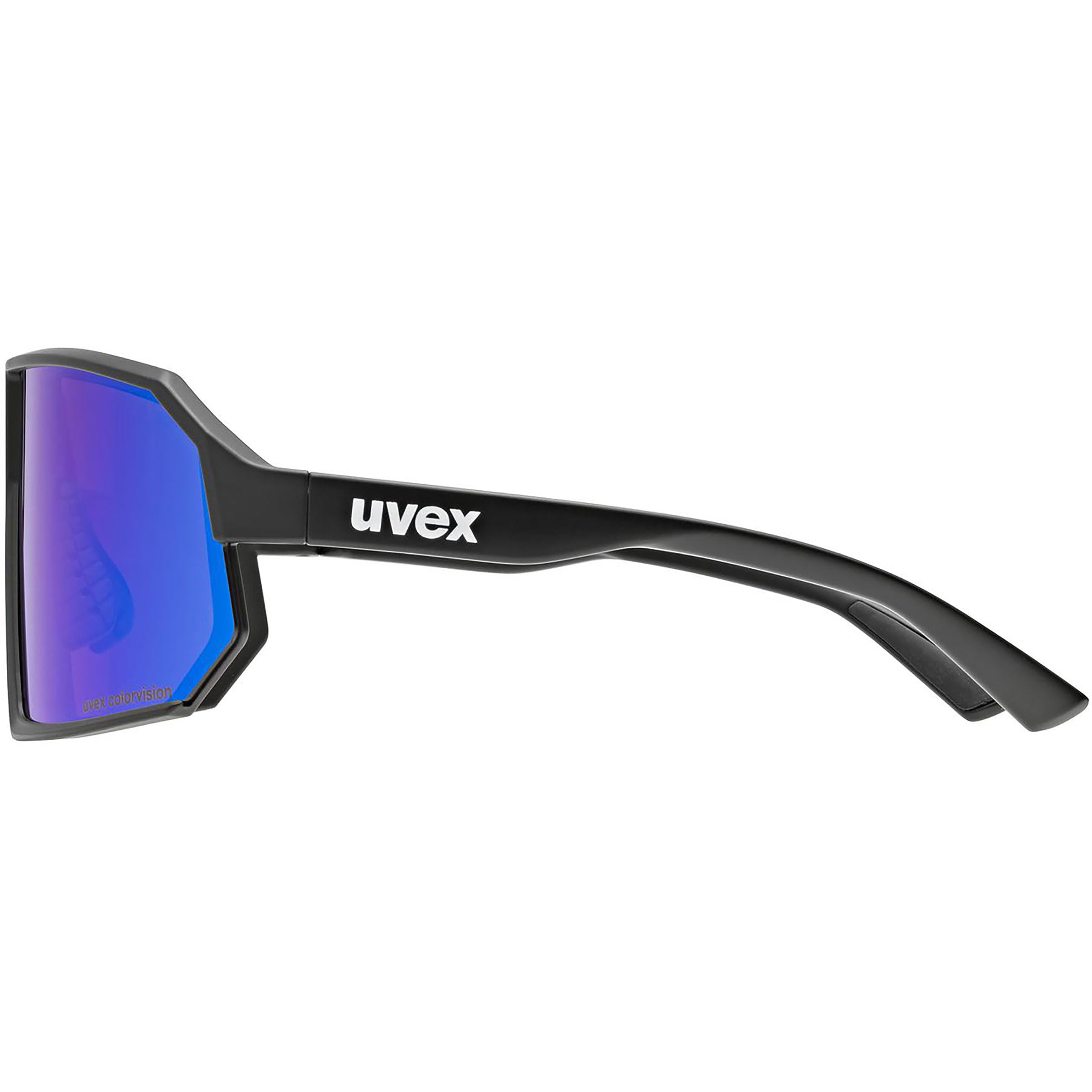 uvex Unisex Sportstyle 237 CV Sportbrille, black matt-mirror blue, OneSize
