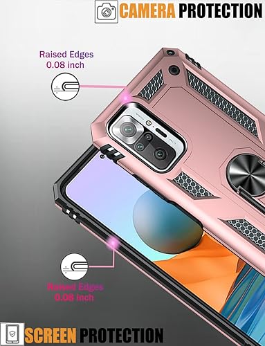 Miniatura 4 de Zoeirc Funda protectora para Redmi Note 10 ProNote 10 Pro Max con protector de pantalla de vidrio templado, grado militar, soporte magnético para