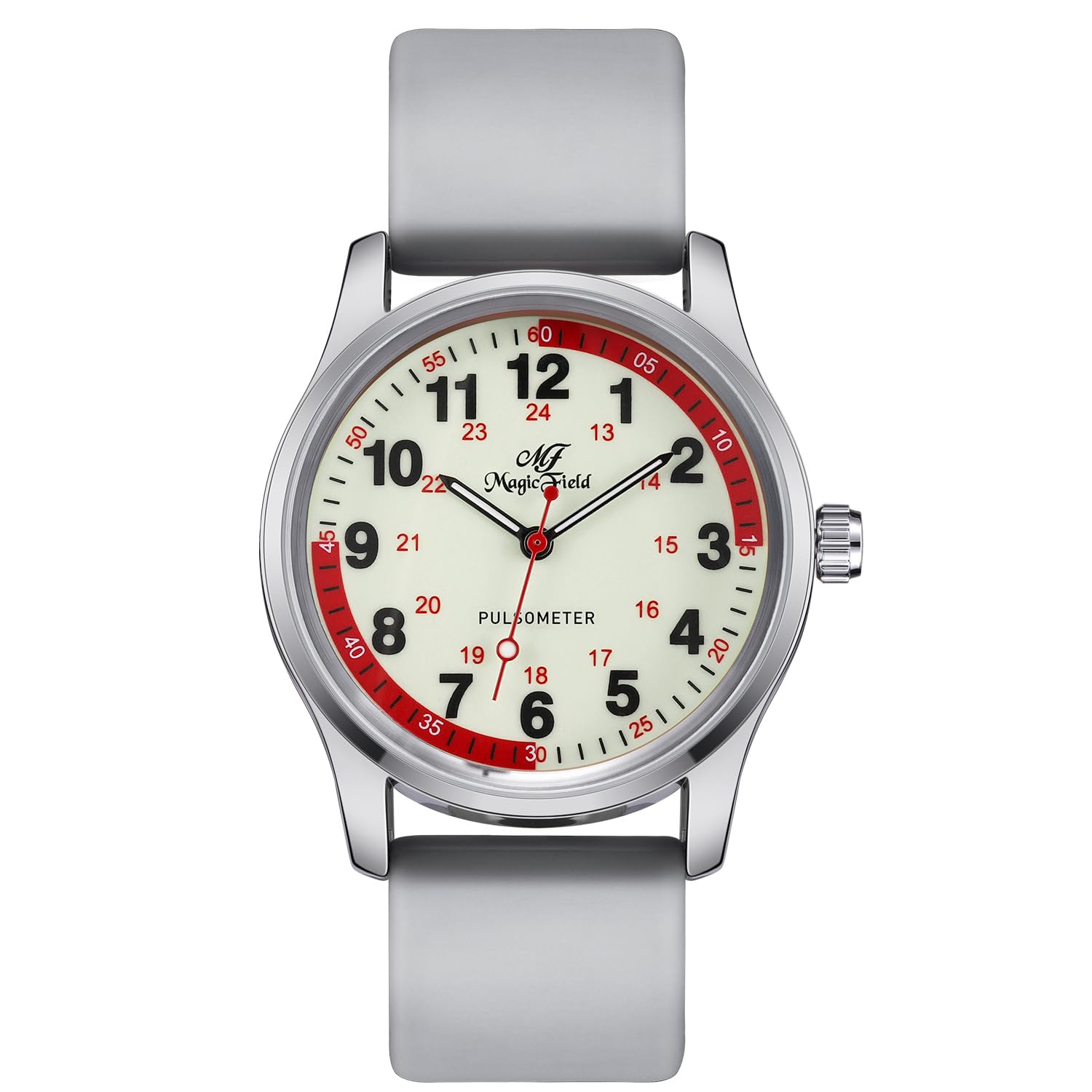 SIBOSUN Nurse Watch for Nurse Doctors Medical Professionals Students Men Women Unisex Easy to Read Dial Second Hand Watch for Nurses Water Resistant Silicone Band