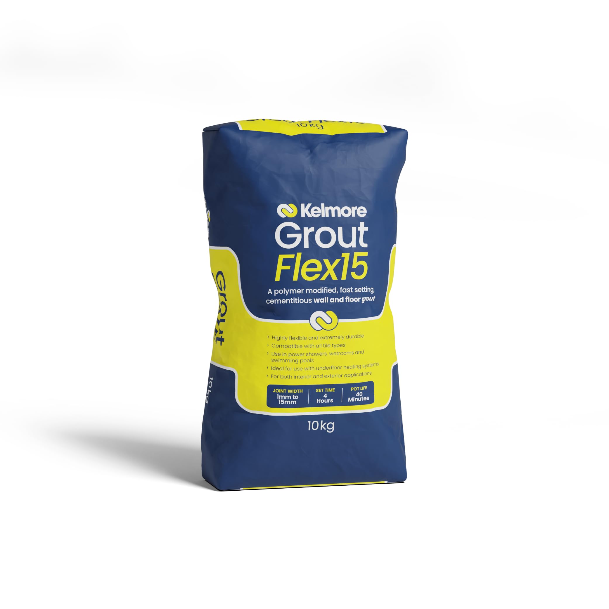 Kelmore Coloured Grout Flexible Grout for Walls, Floors - Choice of 17 Colours (Oat, 10kg)